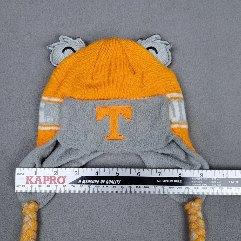 Tennessee Volunteers Beanie Kids‎ Orange Gray Fleece Braids Ears NCAA Football